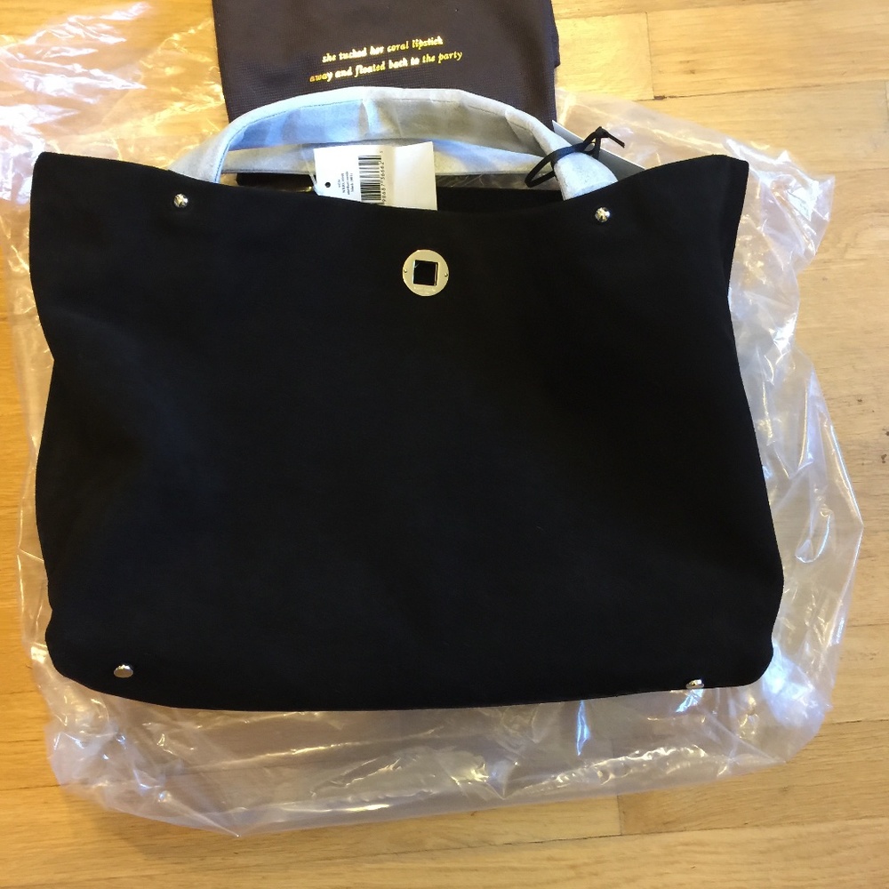 NEW Kate Spade Stardust Willa Luxe Bag Black Suede